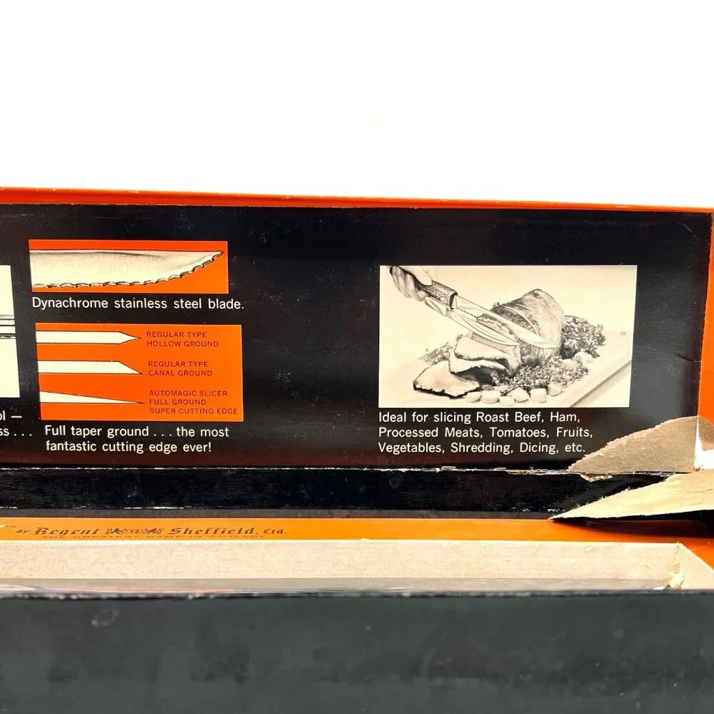 Vintage Automagic Slicer Knife Regent Sheffield Dynachrome Stainless Steel Blade